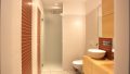 Separate Toilette mit Waschbecken und Abstellraum